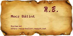 Mocz Bálint névjegykártya